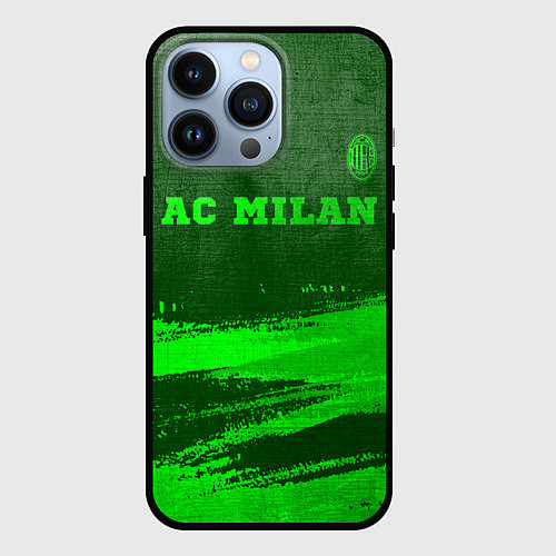 Чехол iPhone 13 Pro AC Milan - green gradient посередине / 3D-Черный – фото 1