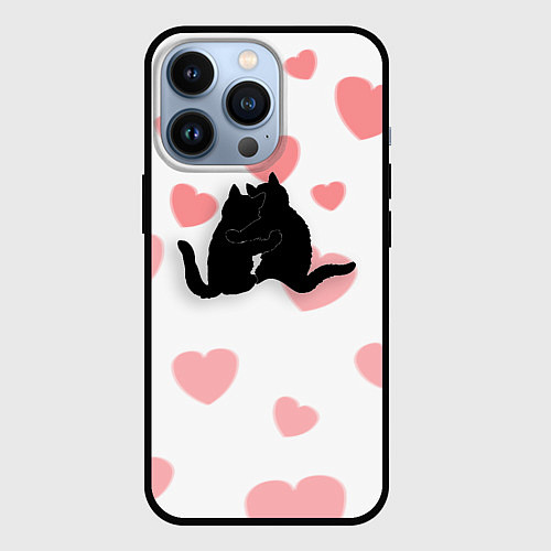 Чехол iPhone 13 Pro Любовные объятия / 3D-Черный – фото 1