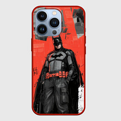 Чехол для iPhone 13 Pro Бэтмен граффити на стене, цвет: 3D-красный