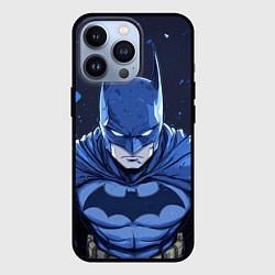 Чехол для iPhone 13 Pro Бэтмен в синем цвете, цвет: 3D-черный