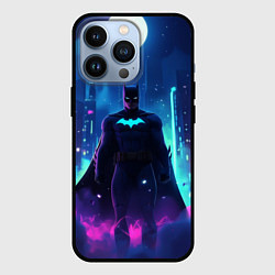 Чехол для iPhone 13 Pro Бэтмен неоновый город, цвет: 3D-черный