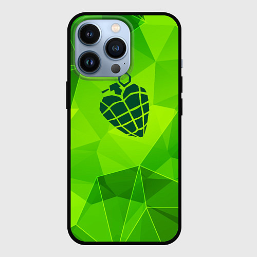 Чехол iPhone 13 Pro Green Day green poly / 3D-Черный – фото 1