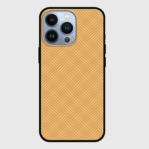 Чехол iPhone 13 Pro Песочный жёлто-бежевый однотонный текстура лоскуты / 3D-Черный – фото 1