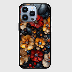 Чехол iPhone 13 Pro Объемные бутоны цветов