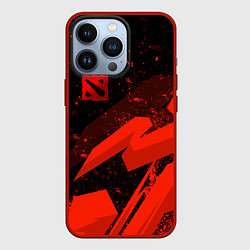 Чехол для iPhone 13 Pro Dota 2 - красные брызги, цвет: 3D-красный