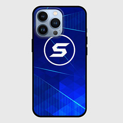 Чехол для iPhone 13 Pro Skillet blue poly, цвет: 3D-черный