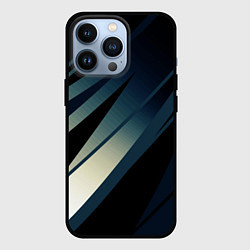 Чехол для iPhone 13 Pro Чёрно-синий абстрактный с полосами, цвет: 3D-черный