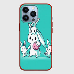 Чехол для iPhone 13 Pro Кролик мама, цвет: 3D-красный