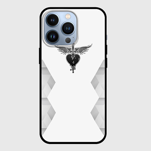 Чехол iPhone 13 Pro Bon Jovi white poly / 3D-Черный – фото 1