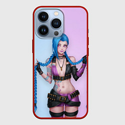 Чехол для iPhone 13 Pro League of Legends - Jinx, цвет: 3D-красный
