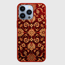 Чехол для iPhone 13 Pro Цветы - узоры ковра, цвет: 3D-красный