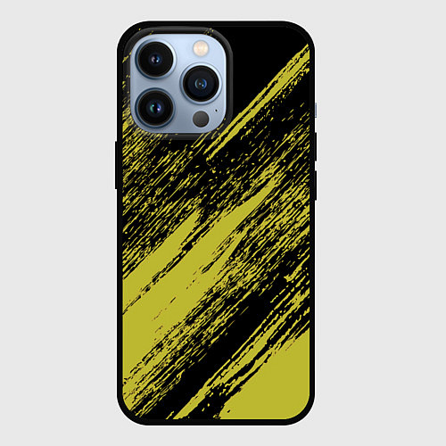 Чехол iPhone 13 Pro The color is black and yellow / 3D-Черный – фото 1