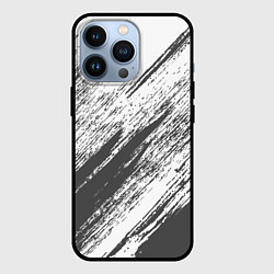 Чехол для iPhone 13 Pro The color is gray and white, цвет: 3D-черный