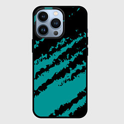 Чехол для iPhone 13 Pro The color is black and light blue, цвет: 3D-черный
