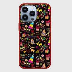 Чехол iPhone 13 Pro Merry Christmas - паттерн
