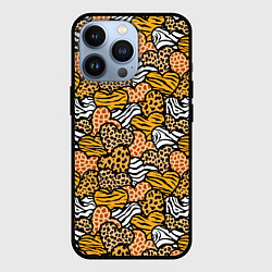 Чехол для iPhone 13 Pro Африканские сердца, цвет: 3D-черный