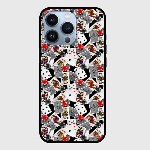 Чехол iPhone 13 Pro Карты и фишки / 3D-Черный – фото 1