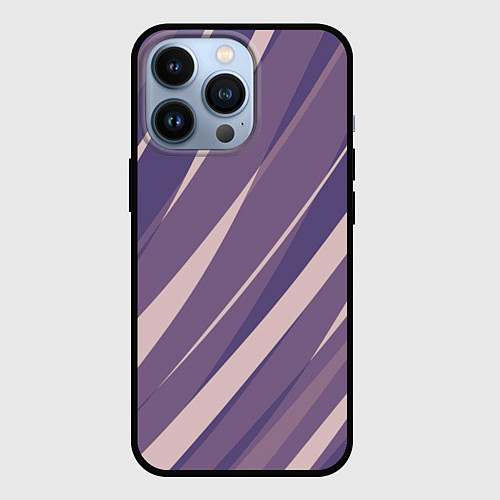 Чехол iPhone 13 Pro Фиолетовый абстрактные полосы / 3D-Черный – фото 1