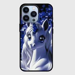 Чехол iPhone 13 Pro Единорог - синий рог