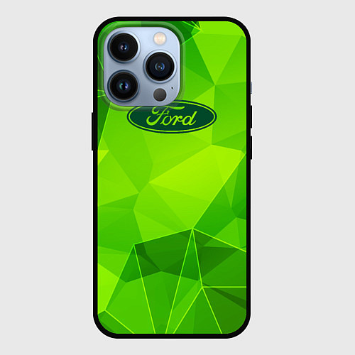 Чехол iPhone 13 Pro Ford green poly / 3D-Черный – фото 1