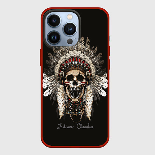 Чехол iPhone 13 Pro Cherokee Indian / 3D-Красный – фото 1