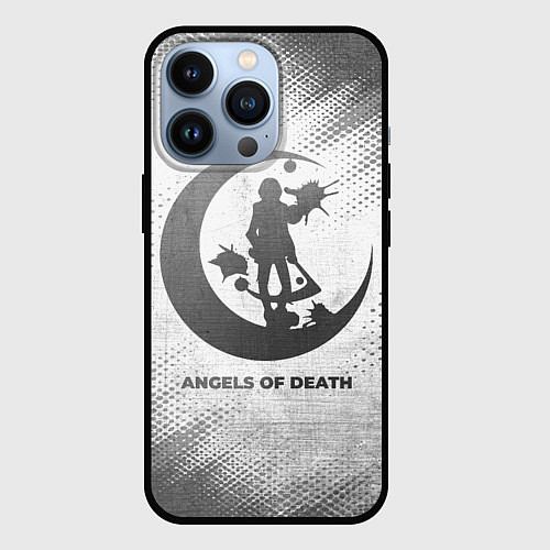 Чехол iPhone 13 Pro Angels of Death - white gradient / 3D-Черный – фото 1