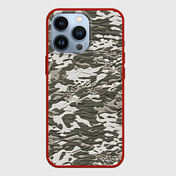 Чехол для iPhone 13 Pro Фактурный камуфляж, цвет: 3D-красный