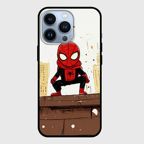 Чехол iPhone 13 Pro Мини человек-паук / 3D-Черный – фото 1