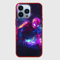 Чехол iPhone 13 Pro Человек-паук неоновый свет