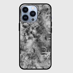 Чехол для iPhone 13 Pro Серый тай дай - абстракция, цвет: 3D-черный