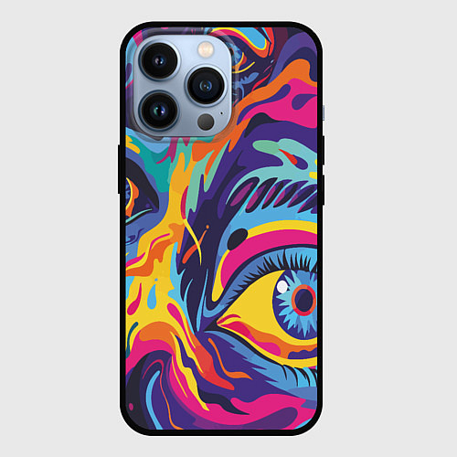 Чехол iPhone 13 Pro Глаза вселенной / 3D-Черный – фото 1