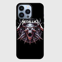 Чехол iPhone 13 Pro Metallica - cool skull with horns