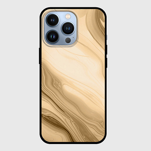 Чехол iPhone 13 Pro Светлый коричневый текстура камень мрамор / 3D-Черный – фото 1