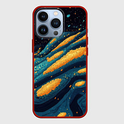 Чехол iPhone 13 Pro Оранжевая и синяя абстракция текстура