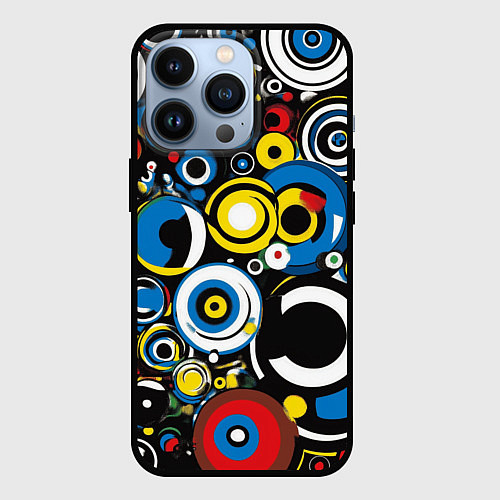 Чехол iPhone 13 Pro Абстракция геометрическая / 3D-Черный – фото 1