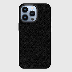 Чехол для iPhone 13 Pro Чёрный с серым тёмный текстурированный, цвет: 3D-черный