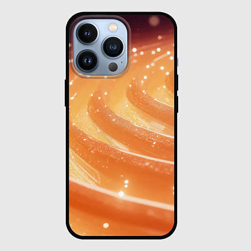 Чехол iPhone 13 Pro Блестящая песочная текстура / 3D-Черный – фото 1