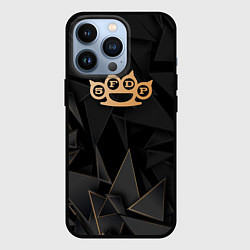 Чехол для iPhone 13 Pro Five Finger Death Punch golden poly, цвет: 3D-черный