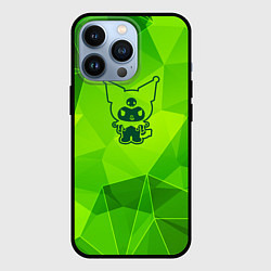 Чехол для iPhone 13 Pro Kuromi green poly, цвет: 3D-черный