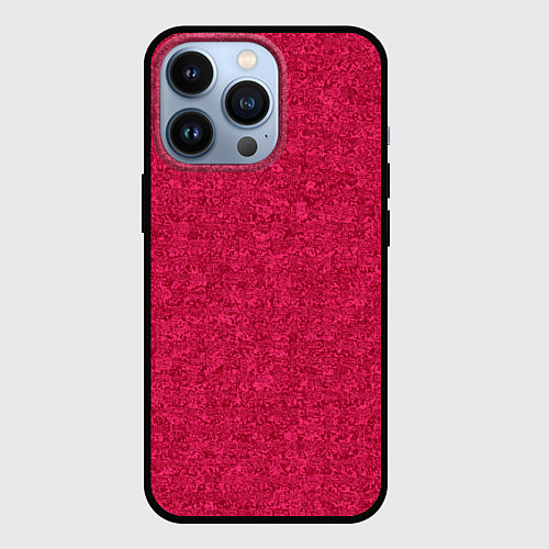 Чехол iPhone 13 Pro Насыщенный тёмно-розовый однотонная текстура / 3D-Черный – фото 1