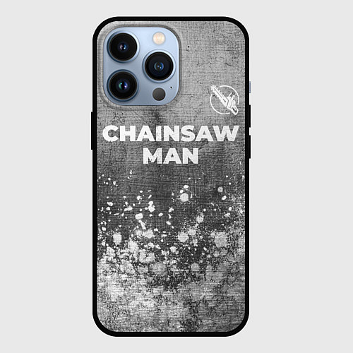 Чехол iPhone 13 Pro Chainsaw Man - grey gradient посередине / 3D-Черный – фото 1