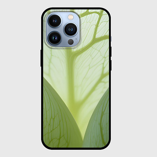 Чехол iPhone 13 Pro Макро съемка листа / 3D-Черный – фото 1