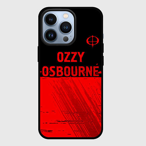 Чехол iPhone 13 Pro Ozzy Osbourne - red gradient посередине / 3D-Черный – фото 1