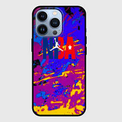 Чехол для iPhone 13 Pro NBA краски неон, цвет: 3D-черный