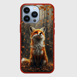 Чехол iPhone 13 Pro Довольный лис в лесной чаще
