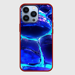 Чехол для iPhone 13 Pro Объемные плиты в неоновом свечение, цвет: 3D-красный