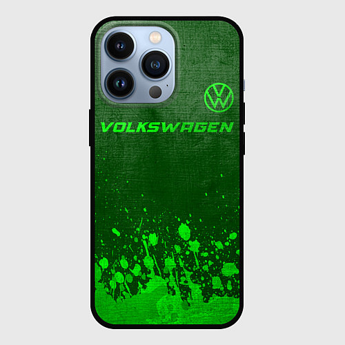 Чехол iPhone 13 Pro Volkswagen - green gradient посередине / 3D-Черный – фото 1