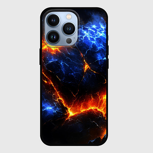 Чехол iPhone 13 Pro Лада и лед в разломе плит / 3D-Черный – фото 1