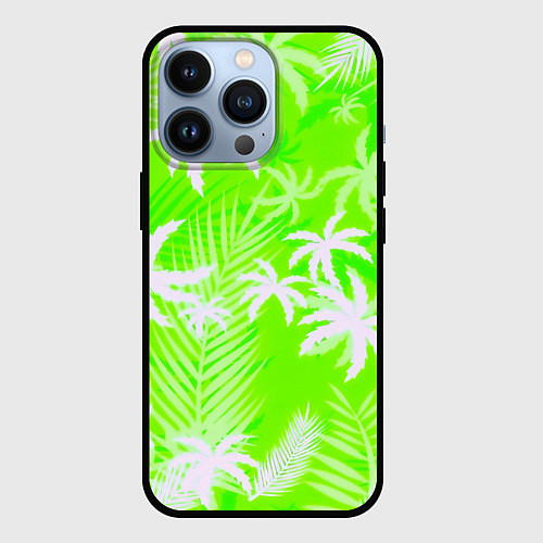 Чехол iPhone 13 Pro Кислотные тропики / 3D-Черный – фото 1