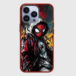 Чехол iPhone 13 Pro Человек-паук абстракция из красок